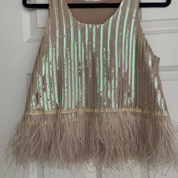 Sequin and Feather Tank Top - Picture 3 of 4